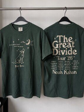Noah Kahan The Great Divide Tour 26 Graphic Tee Green Double Sided
